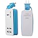 Mini USB Power Strip, 4 Port USB charger station 5V 2.1A-1A 21W Travel Charging Strip Outlets 5ft Extension Power Supply Cord with Universal Flat Wall Plug 100V-240V Input USB Power Sockets (Blue)