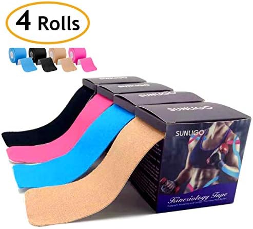 SUNLIGO Kinesiology Physiotherapy Sports Tape Therapeutic Taping for Knee Shoulder Elbow, Pain Relief, Promotes Recovery, Water Resistant, FDA Approved