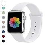 UPOLS Compatible with Apple Watch Band 38mm 42mm 40mm 44mm Sport Band, Silicone Sport