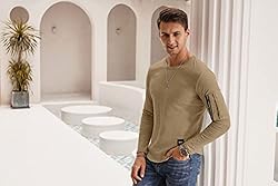 KUYIGO Mens Fashion Long Sleeve T Shirt Muscle Gym