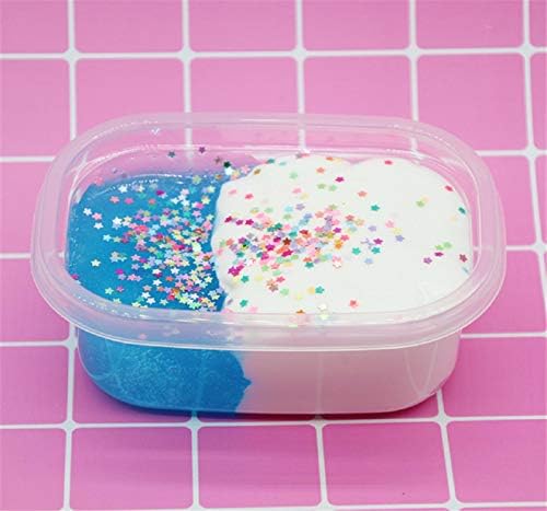 GreatFun Non-Toxic Environmentally Friendly Mud Multicolor Plasticine Bubble Mud Fluffy Slime No Sticky Non Toxic Handmade Stress Relife Toy with Sealed Storage Container for Kids Adults