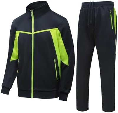 Floette Men Retro Windbreaker Track Suit Track Jacket Track Pant