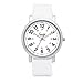 Speidel Original Scrub Watch™ Medical Professionals Students Men Women Unisex Easy Read Dial Military Time Red Second Hand Silicone Band Water Resistant-White