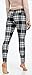 LMB Lush Moda Extra Soft Leggings with Designs- Variety of Prints Yoga Waist - 769YF Black White Plaid B5