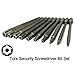 10 Pieces Torx Security Head Screwdriver Drill Set T6 T7 T8 T10 T15 T20 T25 T27 T30 T40 Torx Bits 1/4 Inch Magnetic Hex Shank 4 Inch Length S2 Steel Tamper Proof Star Screwdriver Bits Tools