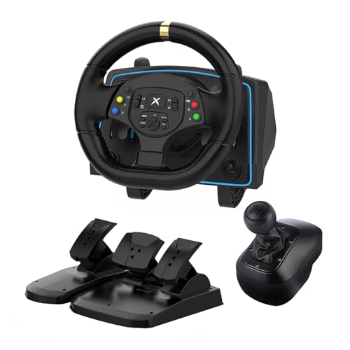 DOYO Racing Wheel, 1080° Gaming Steering Wheel with Pedals and Shifter, Vibration Feedback, Paddle Shifters, Race Steering Wheel for PC, Xbox One, PS4, Xbox Series X/S, PS3, Switch