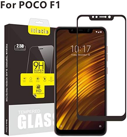 iTieTie Screen Protector for Pocophone F1 Full Coverage [2-Pack] [High Definition] [Anti Scratch] [9H Hardness] Premium Tempered Glass Screen Protector Compatible with Xiaomi Pocophone F1