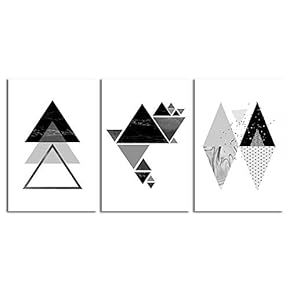 signwin-3 Piece Canvas Wall Art-Abstract Geometric-Canvas Prints Home...