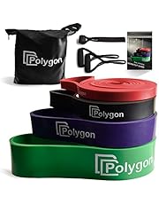 Pull Up Assist Resistance Exercise Bands, Polygon Heavy Duty Assistance Loop Mobility Band, for Body Stretching, Muscle Toning, Powerlifting, Resistance Training, Physical Therapy, Home Workouts (Set)