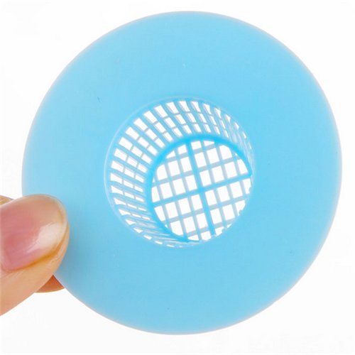 Stock Show 6Pcs Practical/Creative/New Free Size Plastic Sink Drain Strainer Hair Catcher, Blue