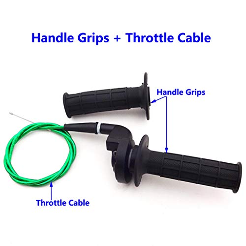 TCMotor 7/8'' Green Twist Throttle Cable Black Hand Grips For Pit Dirt