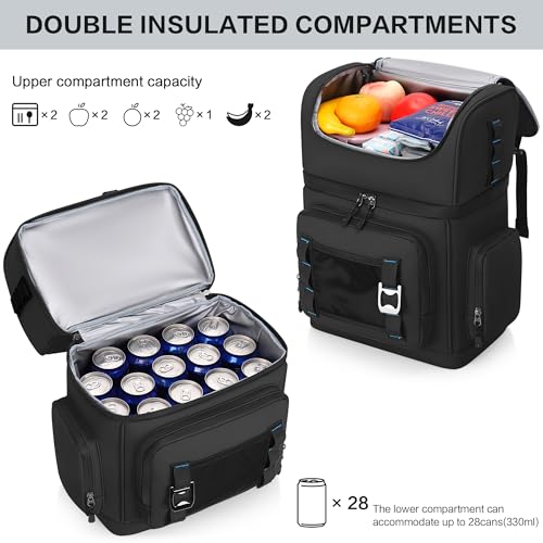 YOUNGOA Mochila Nevera Isotermica Grande, Doble Capa Impermeable Mochila Termica, Bolsa Picnic A Prueba de Fugas