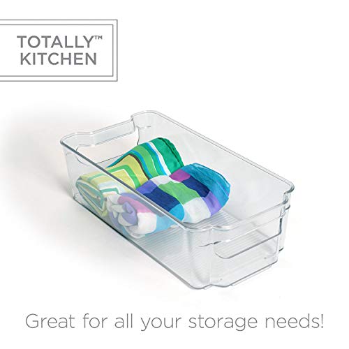 Totally Kitchen Clear Plastic Stackable Storage Bins Refrigerator