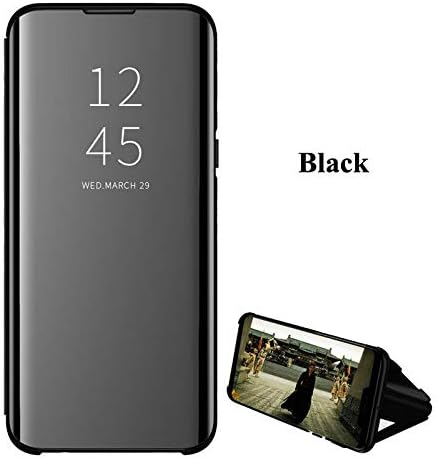 Compatible Replacement fit for Samsung Galaxy S20 Plus Case Mirror Smart Clear View Window Flip Case Slim Multi-Function Mirror S-View Stand flip Folio Full Body Protection Cover (Black)