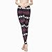 Ensasa Womens Autumn Winter Snowflake Graphic Printed Stretchy Leggings Pants, Black Red Reindeer XX-Large