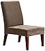 SureFit Stretch Pique Short Dining Room Chair Cover, Dining Chair Cover with Bottom Elastic for a Secure Fit, Removable & Machine Washable, Taupe