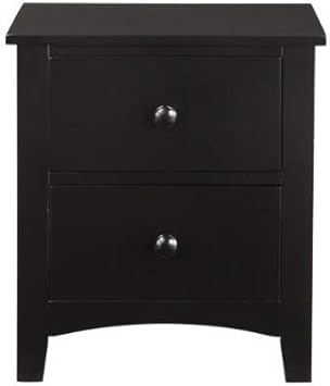 Amazon Com Benjara Pine Wood Night Stand With Drawers Black Furniture Decor