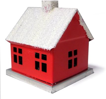 Smoke House Log Cabin Model Incense Burners Metal Roof White With