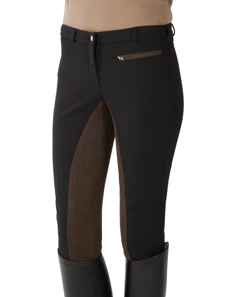 PFIFF Children's Full Seat Riding Breeches Soft Shell Black Size:176