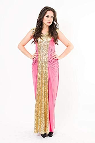 Maram Verla Jood Pink Maxi Dress, Pink/gold [mve-1308] price in UAE ...