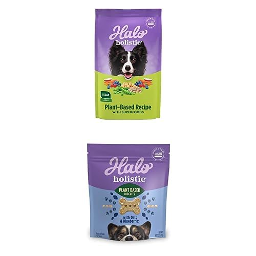 Bundle of Halo Holistic Plant-Based Recipe with Superfoods, Vegan Dry Dog  Food Bag, Adult Formula, Bag
