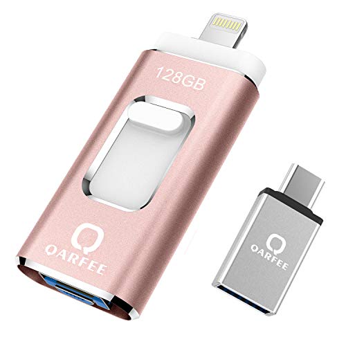 QARFEE USB Flash Drive 128GB, 3.0 Photo Stick USB Memory Stick External Storage Pen Drive High Speed Thumb Drive, Jump Drive Compatible for iPhone iPad iPod Mac Android Phone PC Laptop, Pink - Thumbnail 7