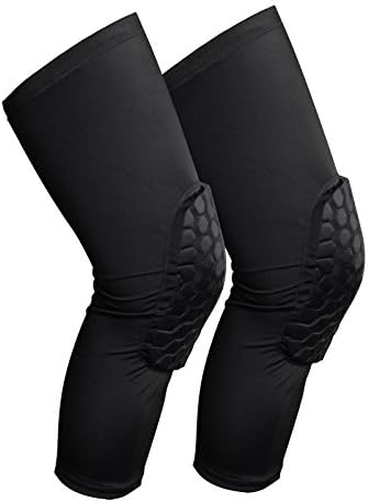 VANSU 2 Pack Honeycomb Knee Pads Knee Support for Basketball Volleyball Running Football Relieves Pain Spandex Protective Pad Knee Brace (L)