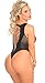 Women's Sexy One Piece Teddy Backless Shredding Lingerie Bodysuit (One Size, Black)