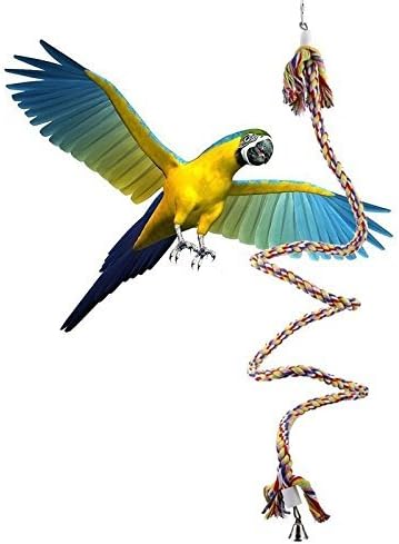 HANXI Bird Perch Rope Bungee Bird Toy by 65-Inch Swing Climbing Standing Toys