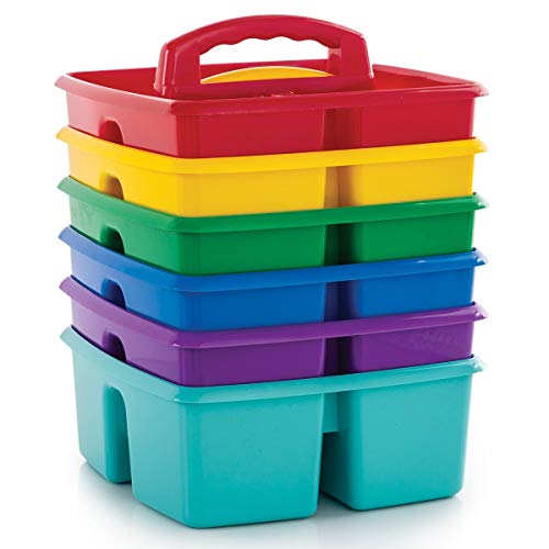 Storex Classroom Caddy, 9.25 x 9.25 x 5.25 Inches, Assorted Colors, Color Assortment Will Vary