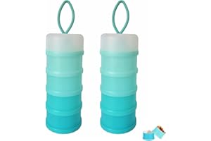 Baby Milk Powder Formula Dispenser, BJLIIO Non-Spill Portable and Stackable Formula Travel Container, 4 Layers Twist Lock Snack Storage Container for Protein Powder, Nuts, Small Fruit, BPA Free