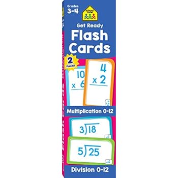 School Zone - Get Ready Flash Cards Multiplication & Division 2 Pack - Ages 8 to 9, 3rd Grade, 4th Grade, Multiplication 0-12, Division 0-12, Elementary Math, and More School Zone - Get Ready Flash Cards Multiplication & Division 2 Pack - Ages 8 to 9, 3rd Grade, 4th Grade, Multiplication 0-12, Division 0-12, Elementary Math, and More