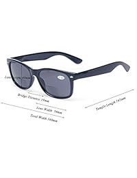 Bifocal - Gafas de lectura de plástico con bisagra de resorte y lente gris