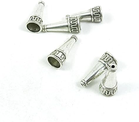 40 Pieces Antique Silver Tone Jewelry Making Charms Pendant Findings Craft Supplies Bulk Lots Arts C4TT6 Trumpet Tassels Cap Horn