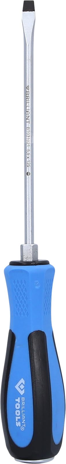 BRILLIANT TOOLS BT031021 Screwdriver Slotted with Impact Cap 5.5 x 125 mm [Powered by KS Tools] — image 1