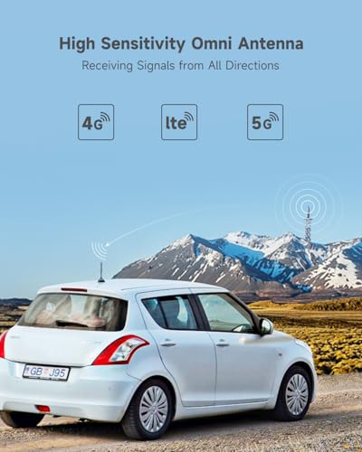Cell Phone Signal Booster for Car, SUV and Truck | Boosts 5G 4G LTE Data & Volte for Verizon AT&T on Band 12/13/17 | Omni-Directional Roof Antenna Easy Installation | FCC Approved