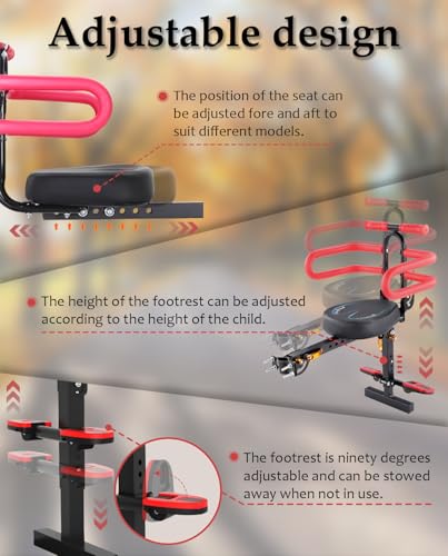 Child Seat for Electric Scooter with seat, Kid Seat Suitable for Electric Bicycle/Hybrid Cruiser Bicycles and City Bicycles, Suitable for Children 2~6 Years