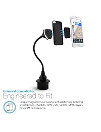 Soporte para teléfono Naztech MagBuddy Cup Holder Car. Cuello de 11 pulgadas, fácil acceso y ajustable para llamadas de manos libres y uso de GPS, compatible con iPhone X   8 8 Plus, Samsung S9   S9 +, teléfonos inteligentes y más (Negro)