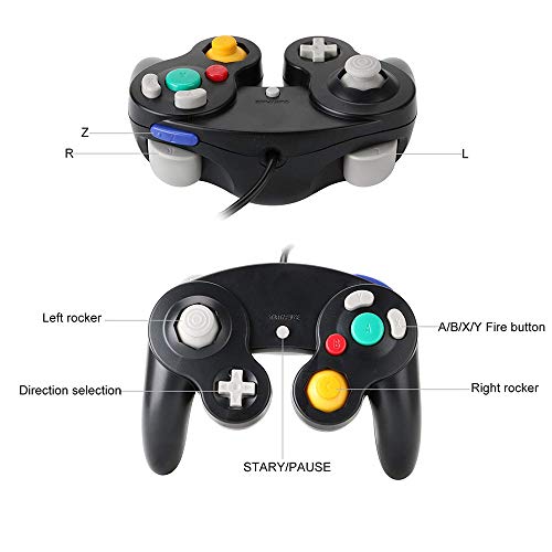 Gamecube Controller, 2 Packs Classic Wired Controllers Compatible for Wii Nintendo Gamecube