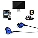 PWOW E150 In-Ear Sports Headphones Earphone Earbuds with Microphone Universal 3.5mm Stereo Earphones with Mic & Volume Control for iPhone/ Samsung/ Computer - Black & Blue