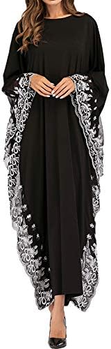 Qianliniuinc Abaya Kaftan Dresses for Women-Long Dress Plus Size Bat Sleeve  Clothing Muslim Evening Gown Black, Black, One size price in UAE | Amazon  UAE | kanbkam