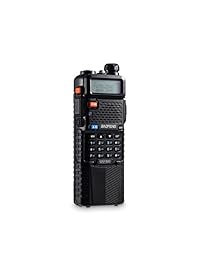 Baofeng UV-5R Two-way radio Walkie Talkies, Dual Band, 128 canales con Batería de 3800 mAh y Earpiece, negro