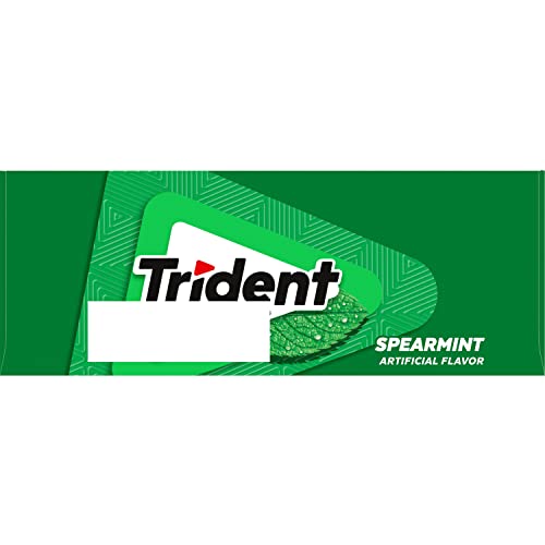 TRIDENT SPEARMINT SUGAR-FREE CHEWING GUM, 6 POCKET PACKS OF 28 PIECES (168 TOTAL PIECES)