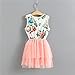 Niyage Little Girls Sleeveless Floral Princess Dress Tulle Tutu Sundress 4T Pink