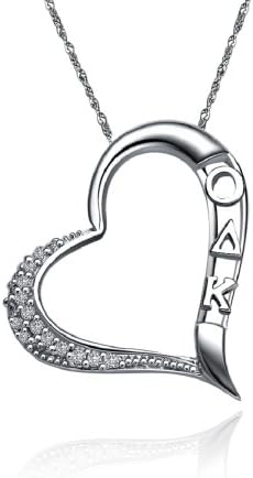 Omicron Delta Kappa Necklace with a 18" Silver Chain - Embedded Heart (ODK-P004)
