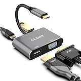 USB C to 4K HDMI VGA Adapter CLDAY 4-in-1 Hub USB 3.0 OTG Charging Power PD Port Compatible for MacBook Pro/Dell XPS/Samsung Galaxy
