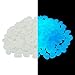 Lovebay 220pcs Glow in the Dark Garden Pebbles Glow Stones Rocks for Walkways Garden Path Patio Lawn Garden Yard Decor, Luminous Decorative Stones for Aquarium Fish Tank in Blue & Green & white