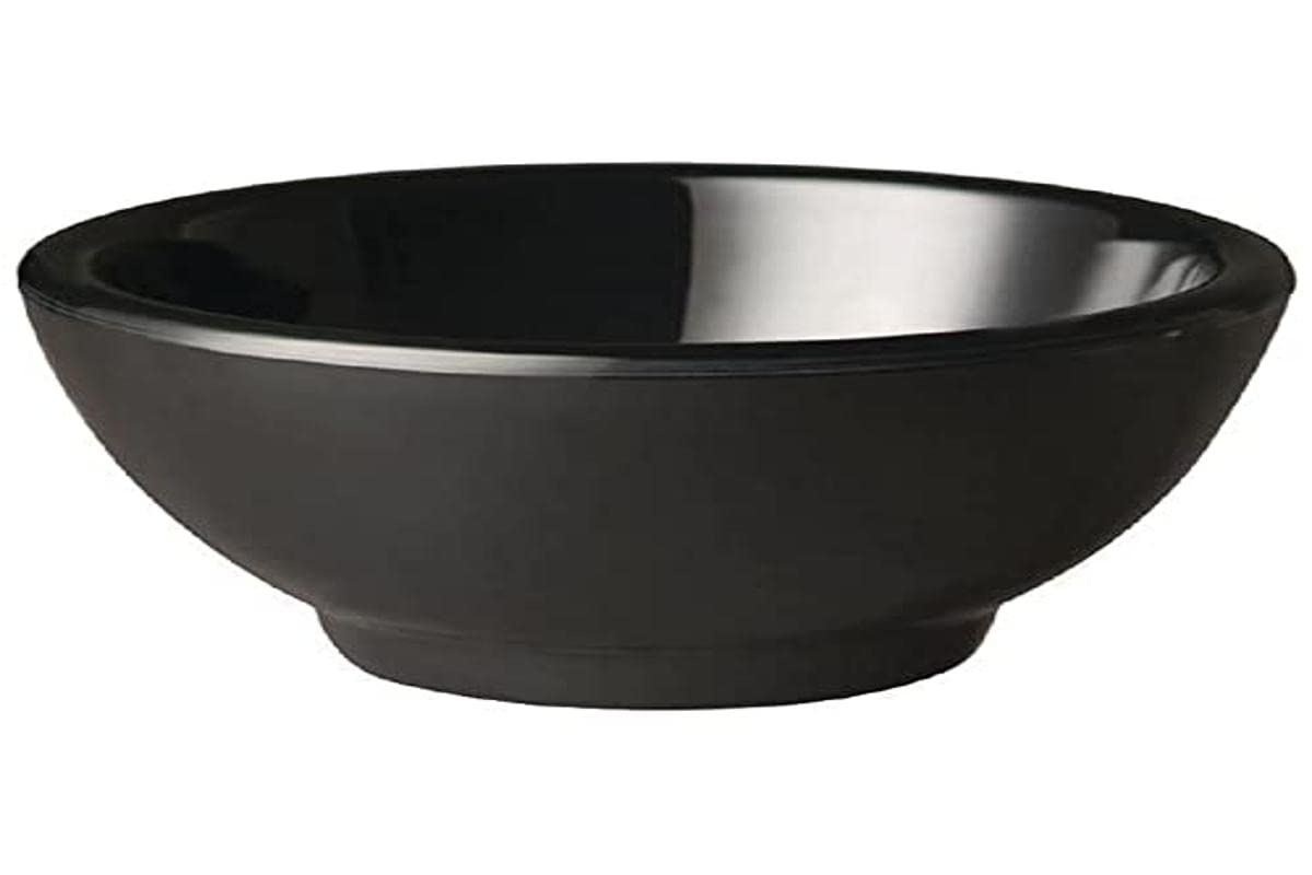 APS GF143 Melamine Round Bowl, 4.5 cm Item Height, Pure Black