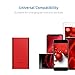 PISEN Power Bank, Slim Portable Charger, Battery Pack 10000mAh with LED Indicator Light, USB External Battery Charger [Anti-Fingerprint] for iPhone, iPad, Samsung, Nexus and More (Red)