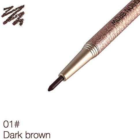 1Set Waterproof Long Lasting Eyebrow Pencil With 3Pcs Pencil Refill+3Pcs Eye Brow Templates Beauty Makeup Tool Kit 4 Colors 01 dark brown